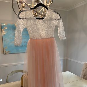 Pink and white flower girl dress NWOT